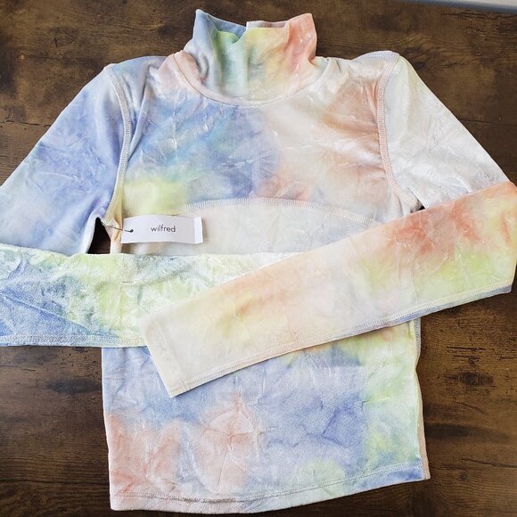 Crushed Velvet Pastel tiedye crop turtleneck long sleeve Monster High Lagoona - Picture 6 of 8